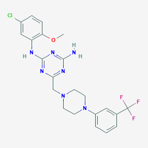 N-(5-chloro-2-methoxyphenyl)-6-({4-[3-(trifluoromethyl)phenyl]piperazin-1-yl}methyl)-1,3,5-triazine-2,4-diamine