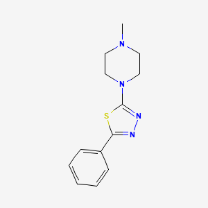 molecular formula C13H16N4S B11181990 Piperazine, 1-methyl-4-(5-phenyl-1,3,4-thiadiazol-2-yl)- CAS No. 57709-35-0