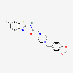 2-[4-(1,3-benzodioxol-5-ylmethyl)piperazin-1-yl]-N-(6-methyl-1,3-benzothiazol-2-yl)acetamide