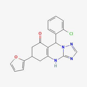 9-(2-chlorophenyl)-6-(furan-2-yl)-5,6,7,9-tetrahydro[1,2,4]triazolo[5,1-b]quinazolin-8(4H)-one