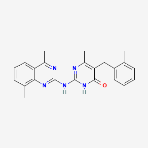 2-[(4,8-dimethylquinazolin-2-yl)amino]-6-methyl-5-(2-methylbenzyl)pyrimidin-4(3H)-one