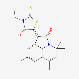 (1Z)-1-(3-ethyl-4-oxo-2-thioxo-1,3-thiazolidin-5-ylidene)-4,4,6,8-tetramethyl-4H-pyrrolo[3,2,1-ij]quinolin-2(1H)-one