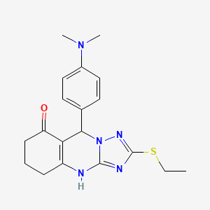 9-[4-(dimethylamino)phenyl]-2-(ethylsulfanyl)-5,6,7,9-tetrahydro[1,2,4]triazolo[5,1-b]quinazolin-8(4H)-one