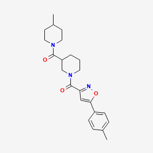 molecular formula C23H29N3O3 B11182035 [5-(4-Methylphenyl)-1,2-oxazol-3-yl]{3-[(4-methylpiperidin-1-yl)carbonyl]piperidin-1-yl}methanone 