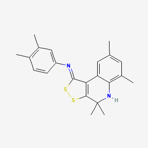 molecular formula C22H24N2S2 B11182058 3,4-dimethyl-N-[(1Z)-4,4,6,8-tetramethyl-4,5-dihydro-1H-[1,2]dithiolo[3,4-c]quinolin-1-ylidene]aniline 