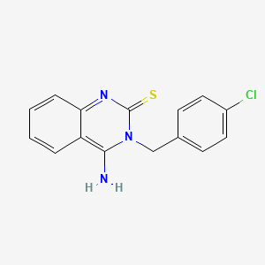 molecular formula C15H12ClN3S B11182071 3-(4-Chlorobenzyl)-4-imino-3,4-dihydroquinazoline-2-thiol 