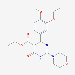 Ethyl 6-(3-ethoxy-4-hydroxyphenyl)-2-morpholino-4-oxo-1,4,5,6-tetrahydro-5-pyrimidinecarboxylate