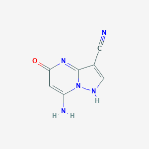 molecular formula C7H5N5O B111821 7-氨基-4,5-二氢-5-氧代-吡唑并[1,5-a]嘧啶-3-腈 CAS No. 138904-35-5