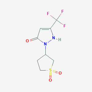 molecular formula C8H9F3N2O3S B11182101 1-(1,1-dioxidotetrahydrothiophen-3-yl)-3-(trifluoromethyl)-1H-pyrazol-5-ol 