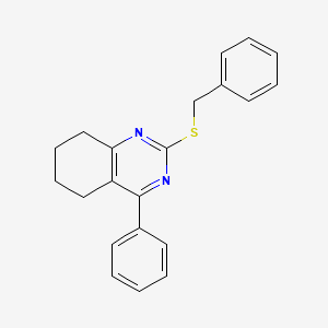 molecular formula C21H20N2S B11182108 2-(Benzylsulfanyl)-4-phenyl-5,6,7,8-tetrahydroquinazoline 