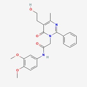 N-(3,4-dimethoxyphenyl)-2-[5-(2-hydroxyethyl)-4-methyl-6-oxo-2-phenylpyrimidin-1(6H)-yl]acetamide