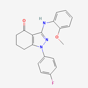 1-(4-fluorophenyl)-3-[(2-methoxyphenyl)amino]-1,5,6,7-tetrahydro-4H-indazol-4-one