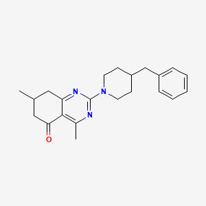 molecular formula C22H27N3O B11182161 2-(4-benzylpiperidino)-4,7-dimethyl-7,8-dihydro-5(6H)-quinazolinone 