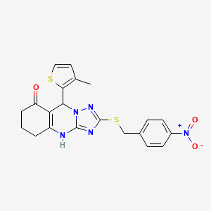 9-(3-methylthiophen-2-yl)-2-[(4-nitrobenzyl)sulfanyl]-5,6,7,9-tetrahydro[1,2,4]triazolo[5,1-b]quinazolin-8(4H)-one