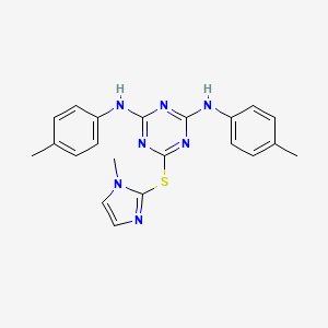 6-[(1-methyl-1H-imidazol-2-yl)sulfanyl]-N,N'-bis(4-methylphenyl)-1,3,5-triazine-2,4-diamine