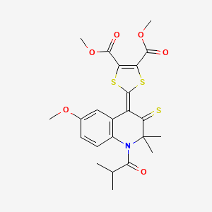 dimethyl 2-(2,2-dimethyl-6-(methyloxy)-1-(2-methylpropanoyl)-3-thioxo-2,3-dihydro-4(1H)-quinolinylidene)-1,3-dithiole-4,5-dicarboxylate