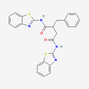 molecular formula C25H20N4O2S2 B11182248 N,N'-bis(1,3-benzothiazol-2-yl)-2-benzylbutanediamide 