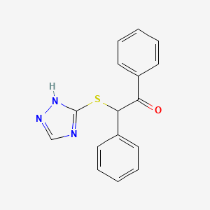 molecular formula C16H13N3OS B11182250 1,2-diphenyl-2-(4H-1,2,4-triazol-3-ylsulfanyl)ethanone 