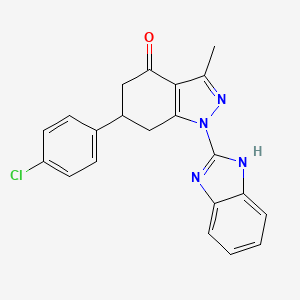 1-(1H-benzimidazol-2-yl)-6-(4-chlorophenyl)-3-methyl-1,5,6,7-tetrahydro-4H-indazol-4-one