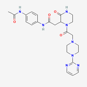 N-[4-(acetylamino)phenyl]-2-(3-oxo-1-{[4-(pyrimidin-2-yl)piperazin-1-yl]acetyl}piperazin-2-yl)acetamide