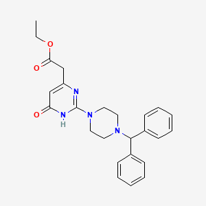 Ethyl {2-[4-(diphenylmethyl)piperazin-1-yl]-6-hydroxypyrimidin-4-yl}acetate