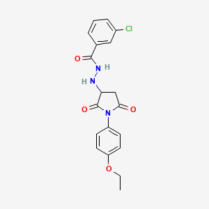 molecular formula C19H18ClN3O4 B11182292 3-chloro-N'-[1-(4-ethoxyphenyl)-2,5-dioxopyrrolidin-3-yl]benzohydrazide 