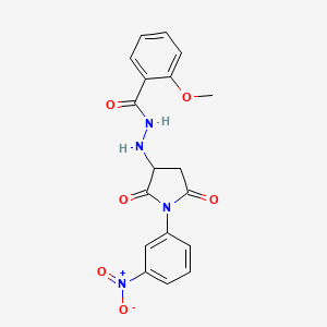 2-methoxy-N'-[1-(3-nitrophenyl)-2,5-dioxopyrrolidin-3-yl]benzohydrazide