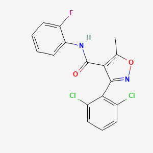 3-(2,6-dichlorophenyl)-N-(2-fluorophenyl)-5-methyl-1,2-oxazole-4-carboxamide