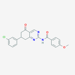 N-[7-(3-chlorophenyl)-5-oxo-5,6,7,8-tetrahydroquinazolin-2-yl]-4-methoxybenzamide