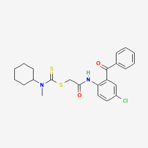 2-{[4-Chloro-2-(phenylcarbonyl)phenyl]amino}-2-oxoethyl cyclohexyl(methyl)carbamodithioate