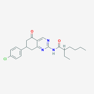 molecular formula C22H26ClN3O2 B11182336 N-[7-(4-chlorophenyl)-5-oxo-5,6,7,8-tetrahydroquinazolin-2-yl]-2-ethylhexanamide 