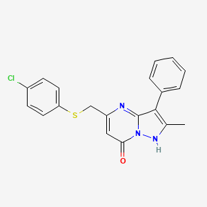 5-{[(4-chlorophenyl)sulfanyl]methyl}-2-methyl-3-phenylpyrazolo[1,5-a]pyrimidin-7(4H)-one