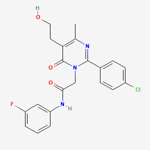 2-[2-(4-chlorophenyl)-5-(2-hydroxyethyl)-4-methyl-6-oxopyrimidin-1(6H)-yl]-N-(3-fluorophenyl)acetamide