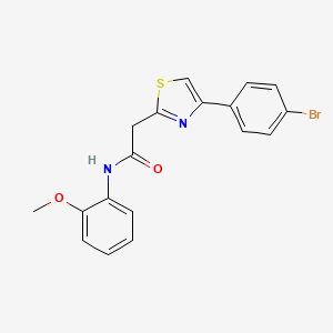 molecular formula C18H15BrN2O2S B11182373 2-[4-(4-bromophenyl)-1,3-thiazol-2-yl]-N-(2-methoxyphenyl)acetamide 