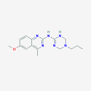 molecular formula C16H22N6O B11182402 6-methoxy-4-methyl-N-(5-propyl-1,4,5,6-tetrahydro-1,3,5-triazin-2-yl)quinazolin-2-amine 