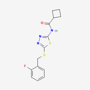 N-(5-((2-fluorobenzyl)thio)-1,3,4-thiadiazol-2-yl)cyclobutanecarboxamide