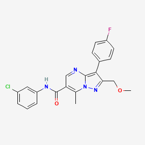 N-(3-chlorophenyl)-3-(4-fluorophenyl)-2-(methoxymethyl)-7-methylpyrazolo[1,5-a]pyrimidine-6-carboxamide