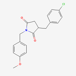 molecular formula C19H18ClNO3 B11182417 3-(4-Chlorobenzyl)-1-(4-methoxybenzyl)pyrrolidine-2,5-dione 