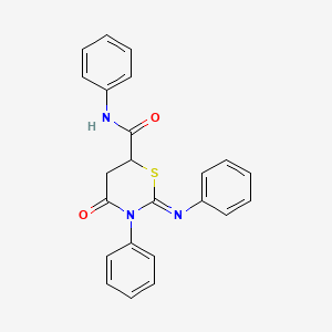 (2Z)-4-oxo-N,3-diphenyl-2-(phenylimino)-1,3-thiazinane-6-carboxamide