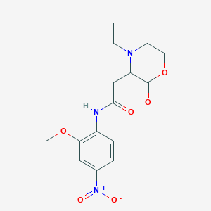 2-(4-ethyl-2-oxomorpholin-3-yl)-N-(2-methoxy-4-nitrophenyl)acetamide