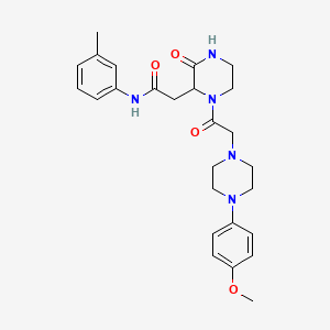 2-(1-{[4-(4-methoxyphenyl)piperazin-1-yl]acetyl}-3-oxopiperazin-2-yl)-N-(3-methylphenyl)acetamide