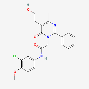 N-(3-chloro-4-methoxyphenyl)-2-[5-(2-hydroxyethyl)-4-methyl-6-oxo-2-phenylpyrimidin-1(6H)-yl]acetamide