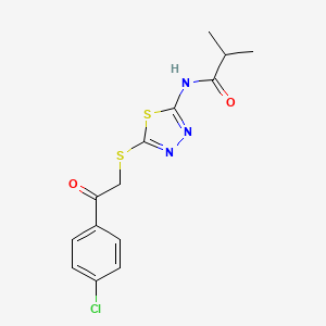 N-(5-{[2-(4-chlorophenyl)-2-oxoethyl]sulfanyl}-1,3,4-thiadiazol-2-yl)-2-methylpropanamide