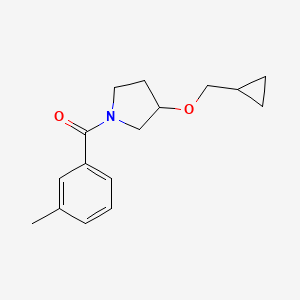 molecular formula C16H21NO2 B11182477 3-(Cyclopropylmethoxy)-1-(3-methylbenzoyl)pyrrolidine 