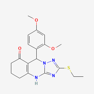 molecular formula C19H22N4O3S B11182479 9-(2,4-dimethoxyphenyl)-2-(ethylsulfanyl)-5,6,7,9-tetrahydro[1,2,4]triazolo[5,1-b]quinazolin-8(4H)-one 