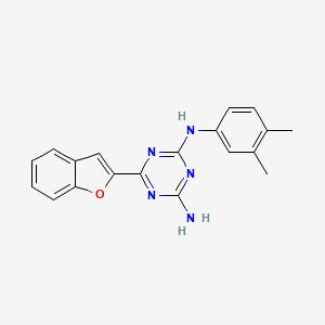 6-(1-benzofuran-2-yl)-N-(3,4-dimethylphenyl)-1,3,5-triazine-2,4-diamine