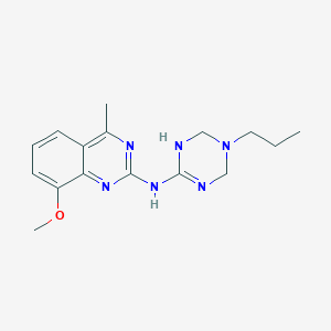 molecular formula C16H22N6O B11182500 8-methoxy-4-methyl-N-(5-propyl-1,4,5,6-tetrahydro-1,3,5-triazin-2-yl)quinazolin-2-amine 