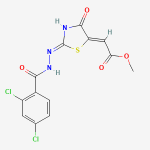 Methyl 2-[(5Z)-2-[(2,4-dichlorophenyl)hydrazido]-4-oxo-4,5-dihydro-1,3-thiazol-5-ylidene]acetate