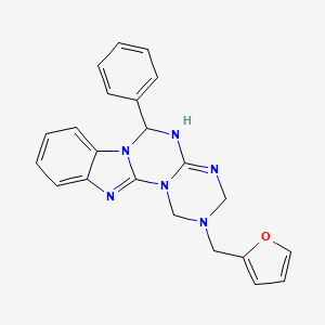 4-(furan-2-ylmethyl)-9-phenyl-2,4,6,8,10,17-hexazatetracyclo[8.7.0.02,7.011,16]heptadeca-1(17),6,11,13,15-pentaene