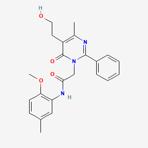 2-[5-(2-hydroxyethyl)-4-methyl-6-oxo-2-phenylpyrimidin-1(6H)-yl]-N-(2-methoxy-5-methylphenyl)acetamide